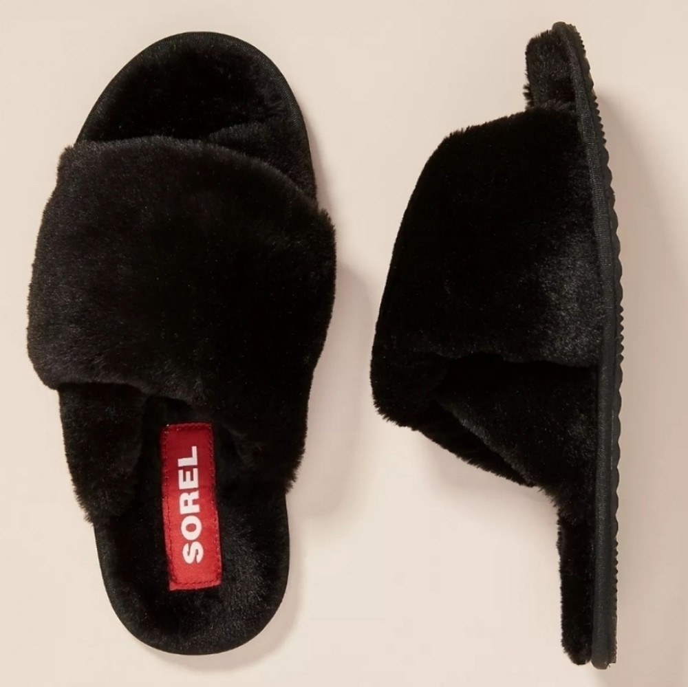 Sorel Black Mail Run Slippers